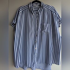 Jane and Delancey Blue and White Striped Blouse